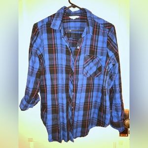 Flannel woman button up shirt